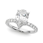 Radiant Sidestone Pear Diamond Engagement Ring â€” 10K/14K Gold & Platinum
