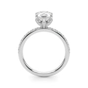 Radiant Sidestone Pear Diamond Engagement Ring â€” 10K/14K Gold & Platinum