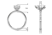Radiant Sidestone Pear Diamond Engagement Ring â€” 10K/14K Gold & Platinum