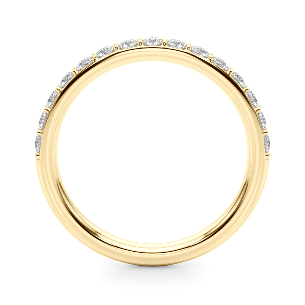 Shared Prong Wedding Half Eternity Ring in Gold & Platinum