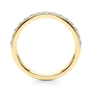 Shared Prong Wedding Half Eternity Ring in Gold & Platinum