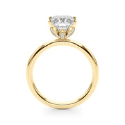 Celestial Sidestone Princess Diamond Engagement Ring in 10K/14K gold and platinum with certified lab-grown or natural diamonds