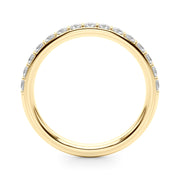 Shared Prong Wedding Half Eternity Ring in Gold & Platinum