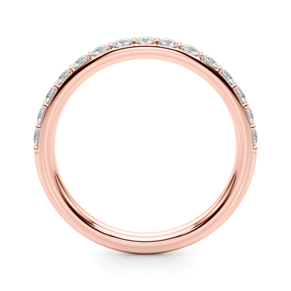 Shared Prong Wedding Half Eternity Ring in Gold & Platinum