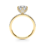 Graceful Sidestone Round Diamond Engagement Ring in 10K/14K gold and platinum with certified lab-grown or natural diamonds