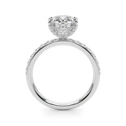 Graceful Sidestone Round Diamond Engagement Ring in 10K/14K gold and platinum with certified lab-grown or natural diamonds