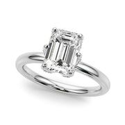 Dazzling Sidestone Emerald Diamond Engagement Ring in 10K/14K gold and platinum with certified lab-grown or natural diamonds