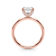 Dazzling Sidestone Emerald Diamond Engagement Ring in 10K/14K gold and platinum with certified lab-grown or natural diamonds