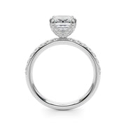 Splendid Sidestone Emerald Diamond Engagement Ring in 10K/14K gold and platinum with certified lab-grown or natural diamonds