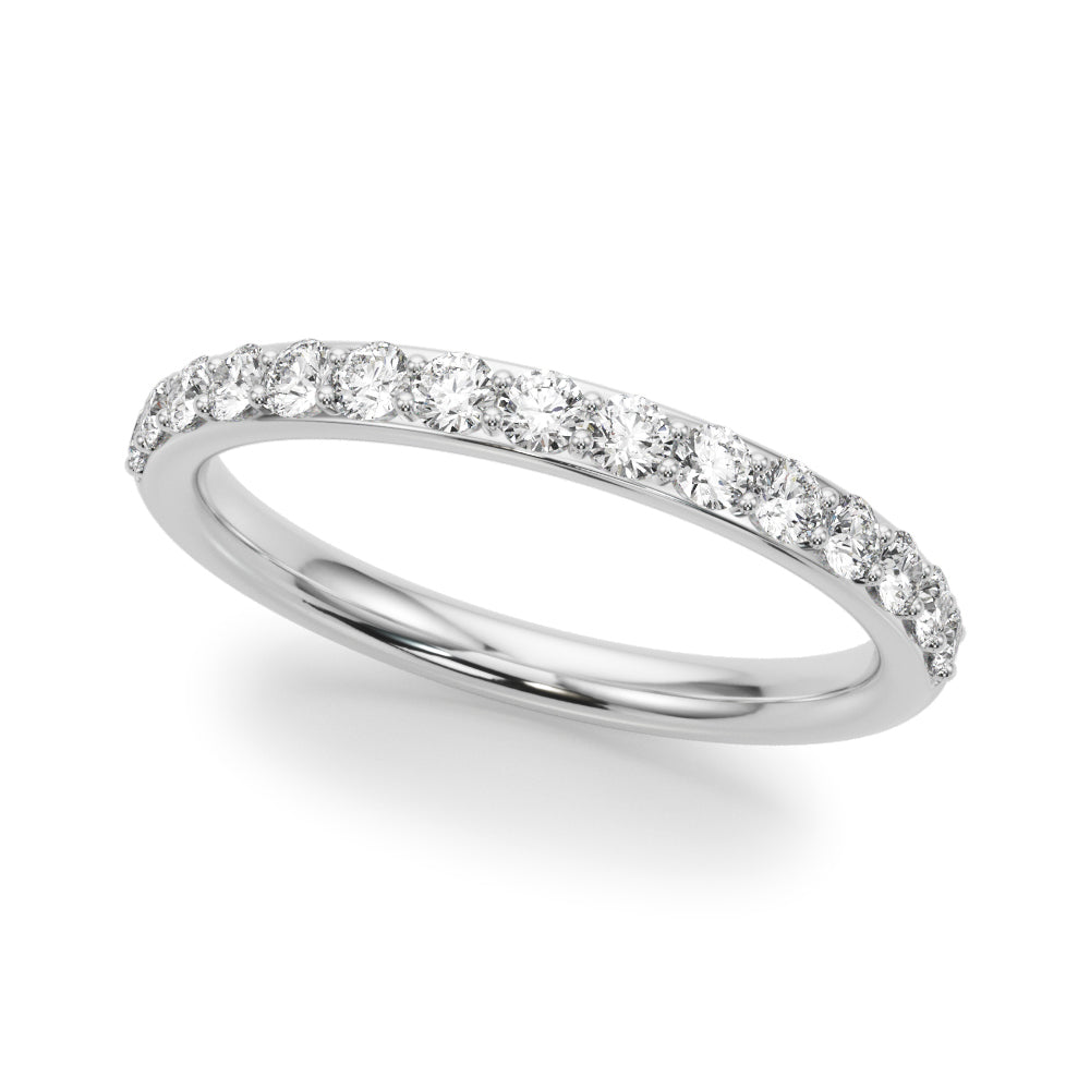 Shared Prong Half Eternity Ring in Gold & Platinum
