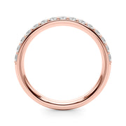 Shared Prong Half Eternity Ring in Gold & Platinum