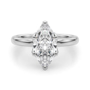 Enchanted Sidestone Marquise Diamond Engagement Ring in 10K/14K gold and platinum with certified lab-grown or natural diamonds