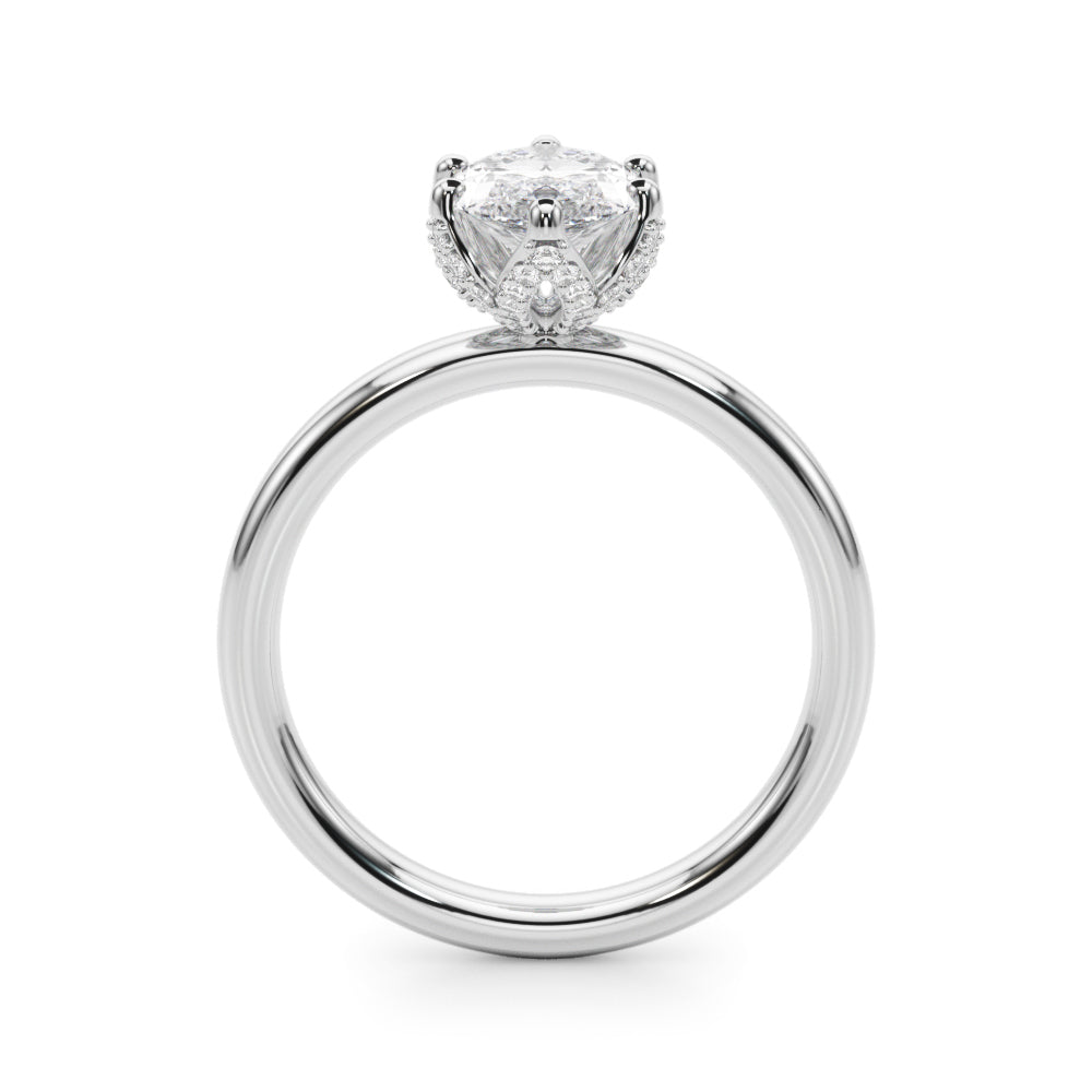 Enchanted Sidestone Marquise Diamond Engagement Ring in 10K/14K gold and platinum with certified lab-grown or natural diamonds