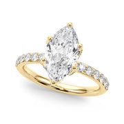 Pristine Sidestone Marquise Diamond Engagement Ring in 10K/14K gold and platinum with certified lab-grown or natural diamonds