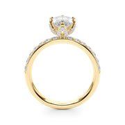 Pristine Sidestone Marquise Diamond Engagement Ring in 10K/14K gold and platinum with certified lab-grown or natural diamonds