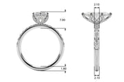Pristine Sidestone Marquise Diamond Engagement Ring in 10K/14K gold and platinum with certified lab-grown or natural diamonds
