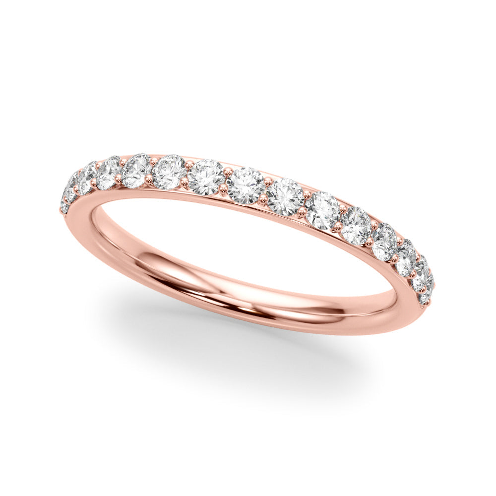 Shared Prong Half Eternity Ring in Gold & Platinum