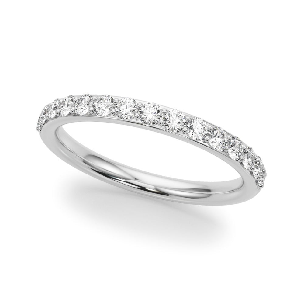 Shared Prong Half Eternity Ring in Gold & Platinum
