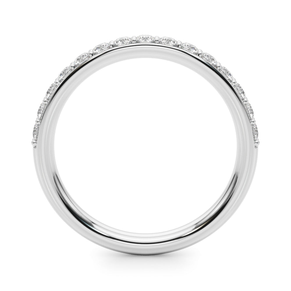 Shared Prong Half Eternity Ring in Gold & Platinum