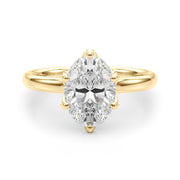 Devoted Sidestone Oval Diamond Engagement Ring in 10K/14K gold and platinum with certified lab-grown or natural diamonds