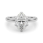 Devoted Sidestone Oval Diamond Engagement Ring in 10K/14K gold and platinum with certified lab-grown or natural diamonds