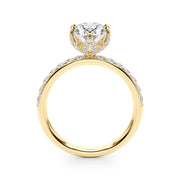 Adored Sidestone Oval Diamond Engagement Ring in 10K/14K gold and platinum with certified lab-grown or natural diamonds