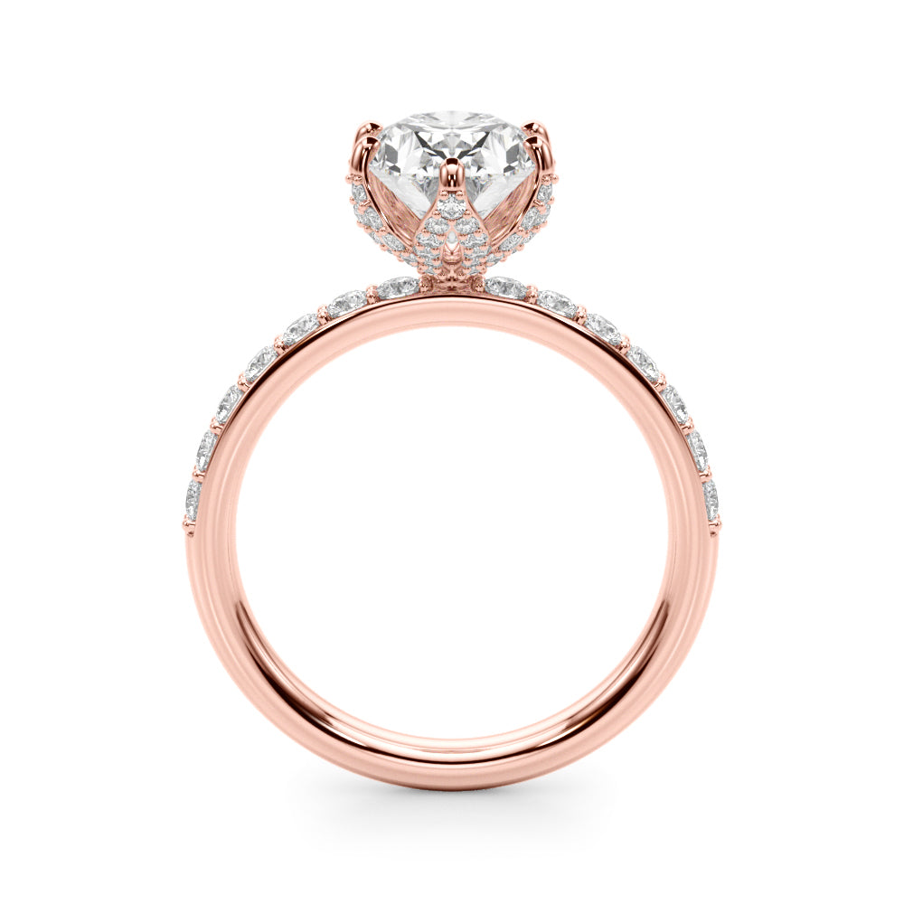 Adored Sidestone Oval Diamond Engagement Ring in 10K/14K gold and platinum with certified lab-grown or natural diamonds