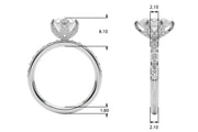 Adored Sidestone Oval Diamond Engagement Ring in 10K/14K gold and platinum with certified lab-grown or natural diamonds