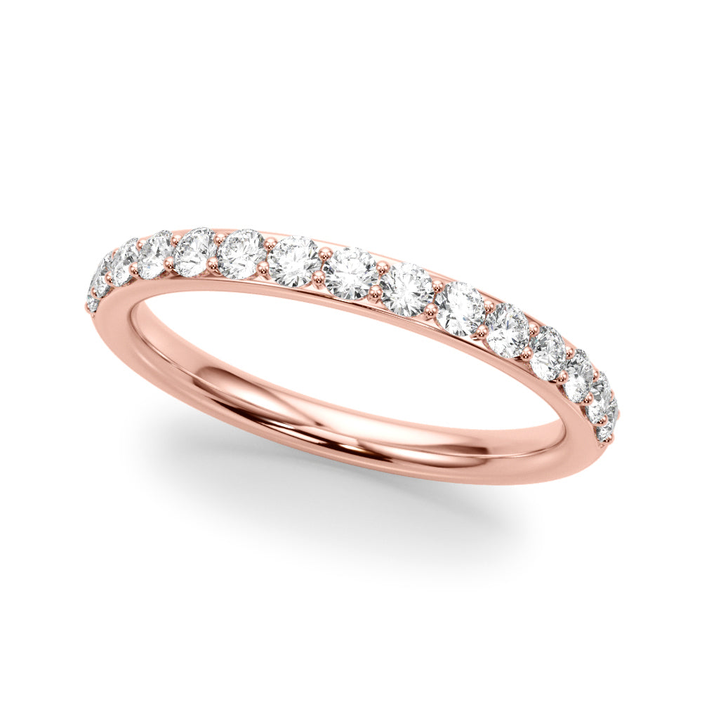 Shared Prong Half Eternity Ring in Gold & Platinum