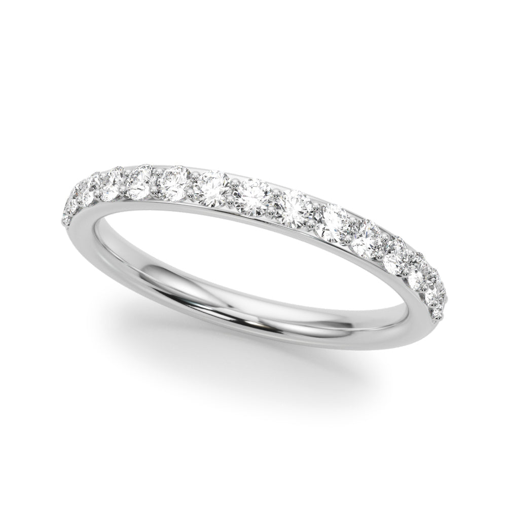 Shared Prong Half Eternity Ring in Gold & Platinum
