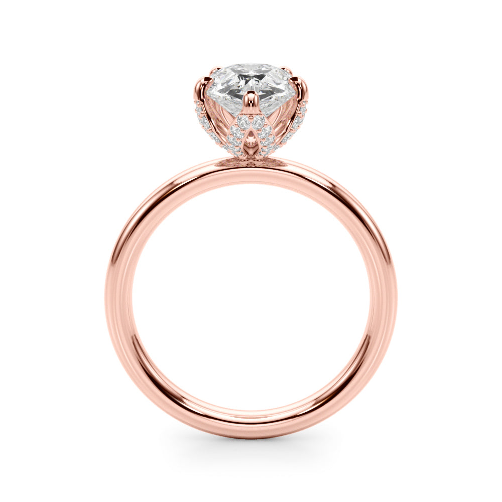 Resplendent Sidestone Pear Diamond Engagement Ring in 10K/14K gold and platinum with certified lab-grown or natural diamonds