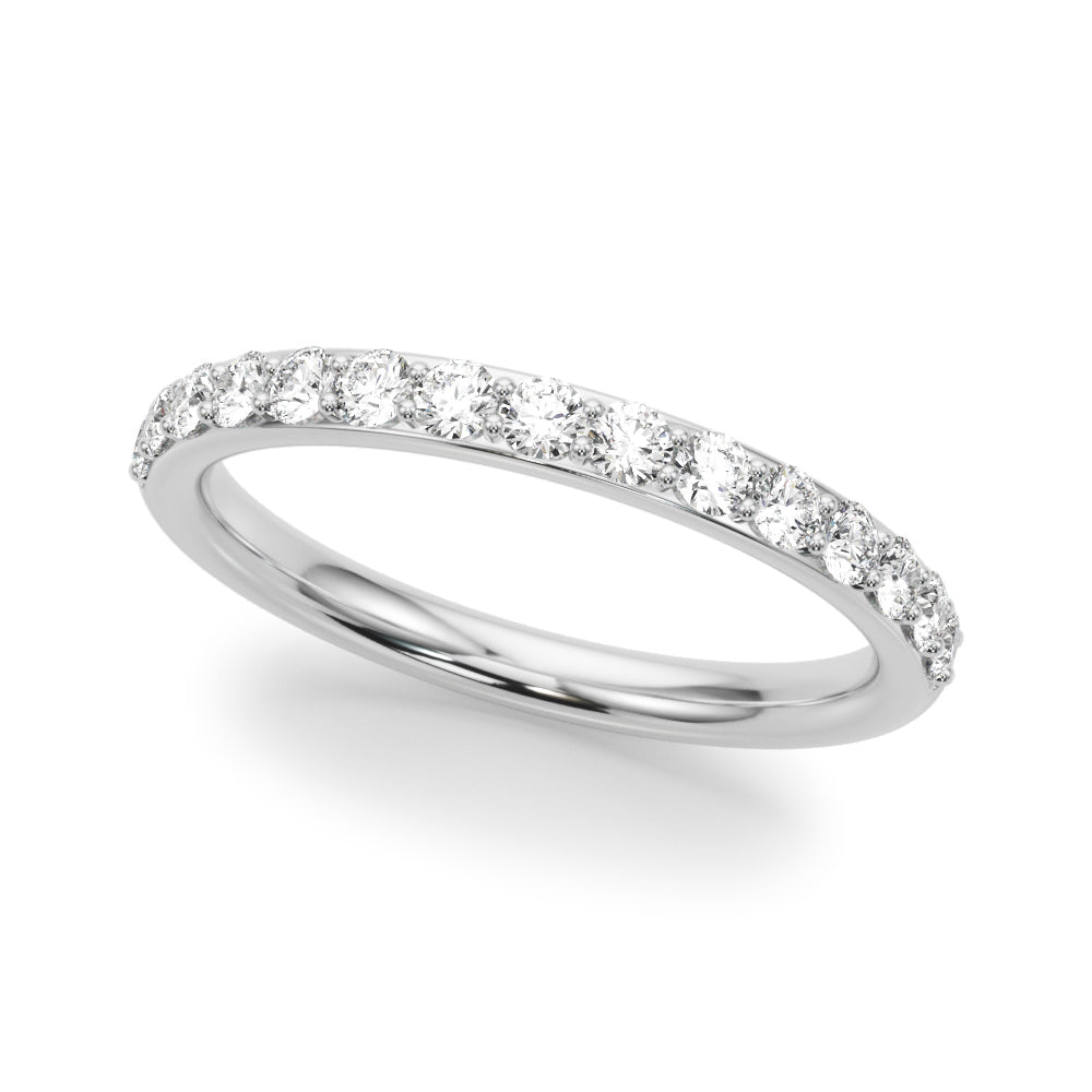 Shared Prong Half Eternity Ring in Gold & Platinum