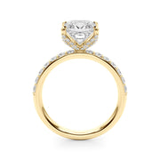 Classic Sidestone Princess Diamond Engagement Ring in 10K/14K gold and platinum with certified lab-grown or natural diamonds