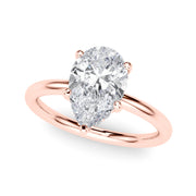 Iconic Sidestone Pear Diamond Engagement Ring â€” 10K/14K Gold & Platinum