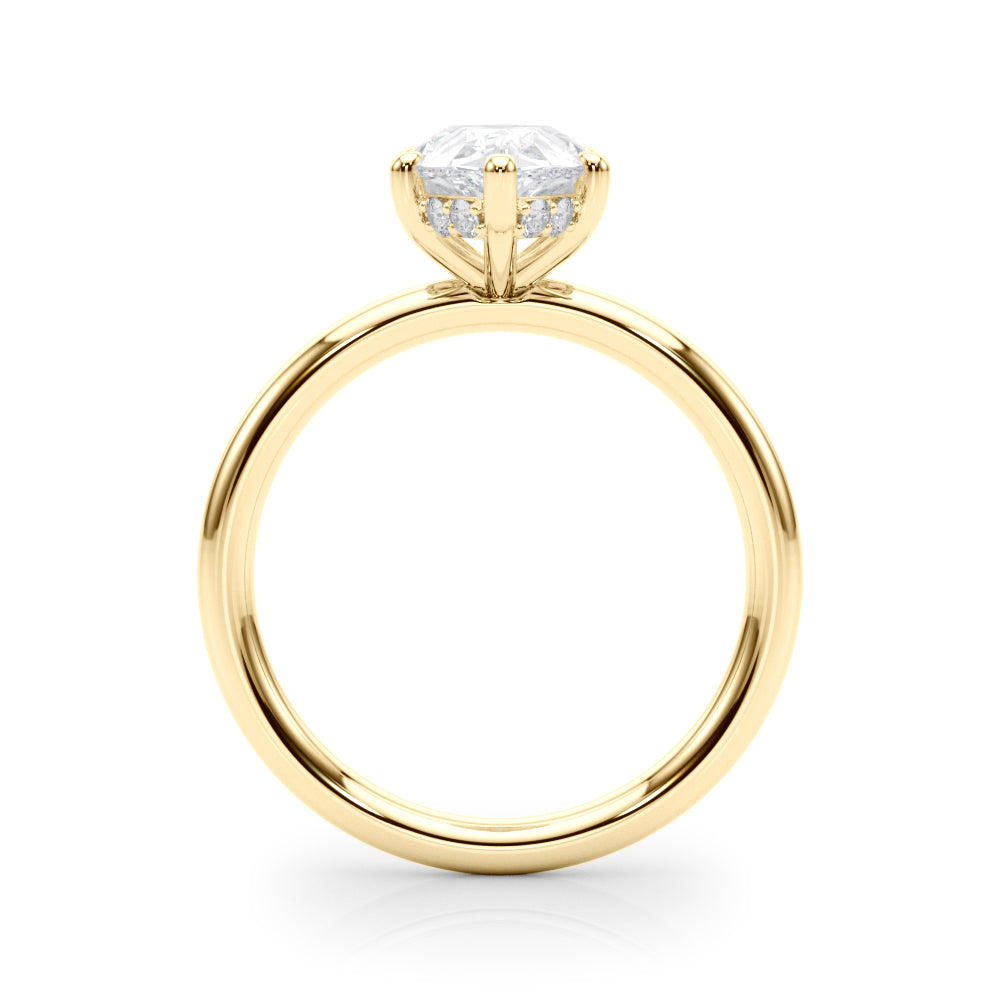 Iconic Sidestone Pear Diamond Engagement Ring â€” 10K/14K Gold & Platinum