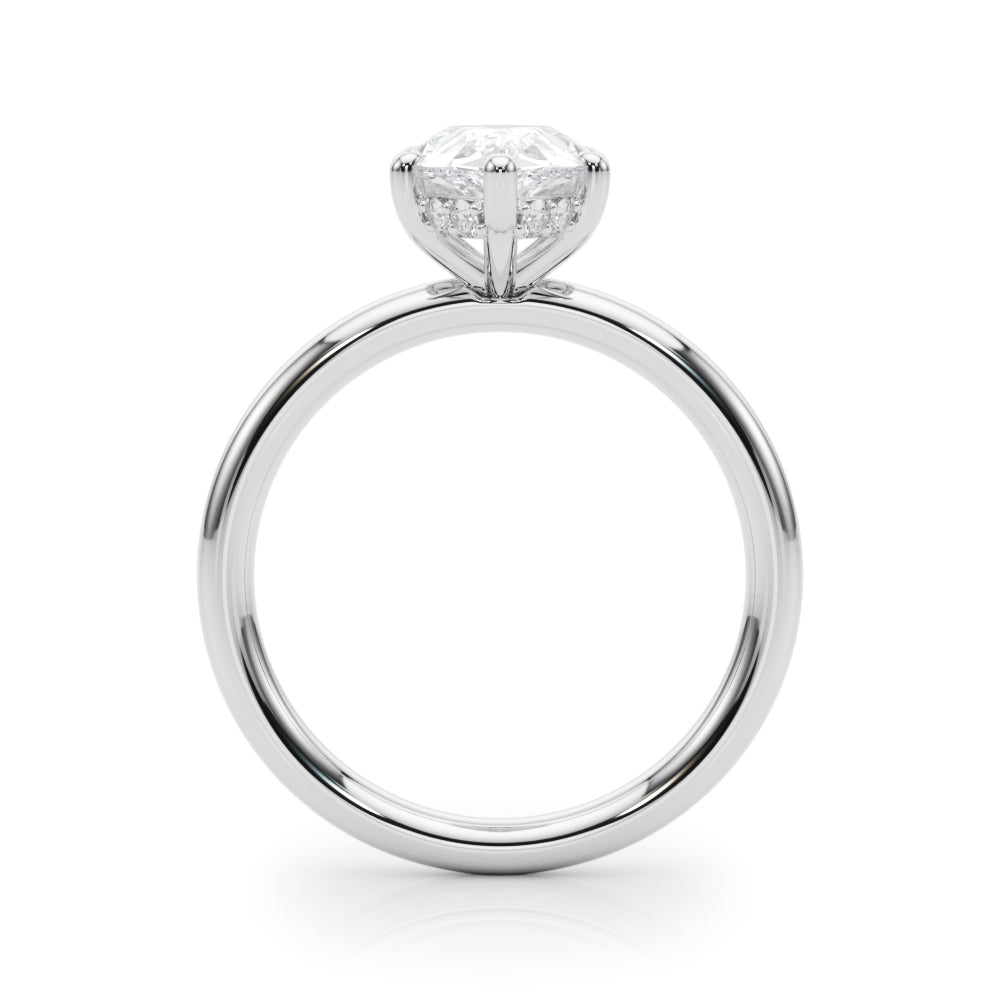Iconic Sidestone Pear Diamond Engagement Ring â€” 10K/14K Gold & Platinum
