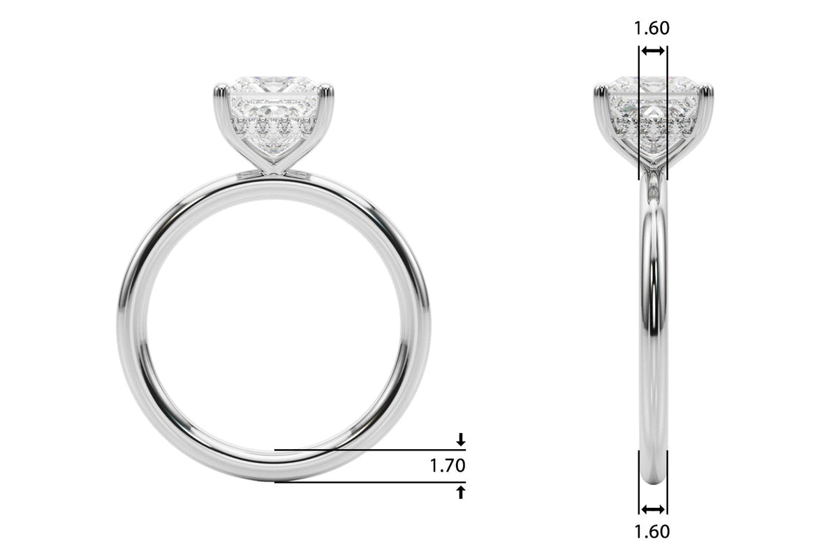 Heirloom Hidden Halo Ov Engagement Ring Princess Diamond Engagement Ring â€” 10K/14K Gold & Platinum
