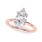 Artisan Sidestone Marquise Diamond Engagement Ring in 10K/14K gold and platinum with certified lab-grown or natural diamonds