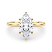 Artisan Sidestone Marquise Diamond Engagement Ring in 10K/14K gold and platinum with certified lab-grown or natural diamonds