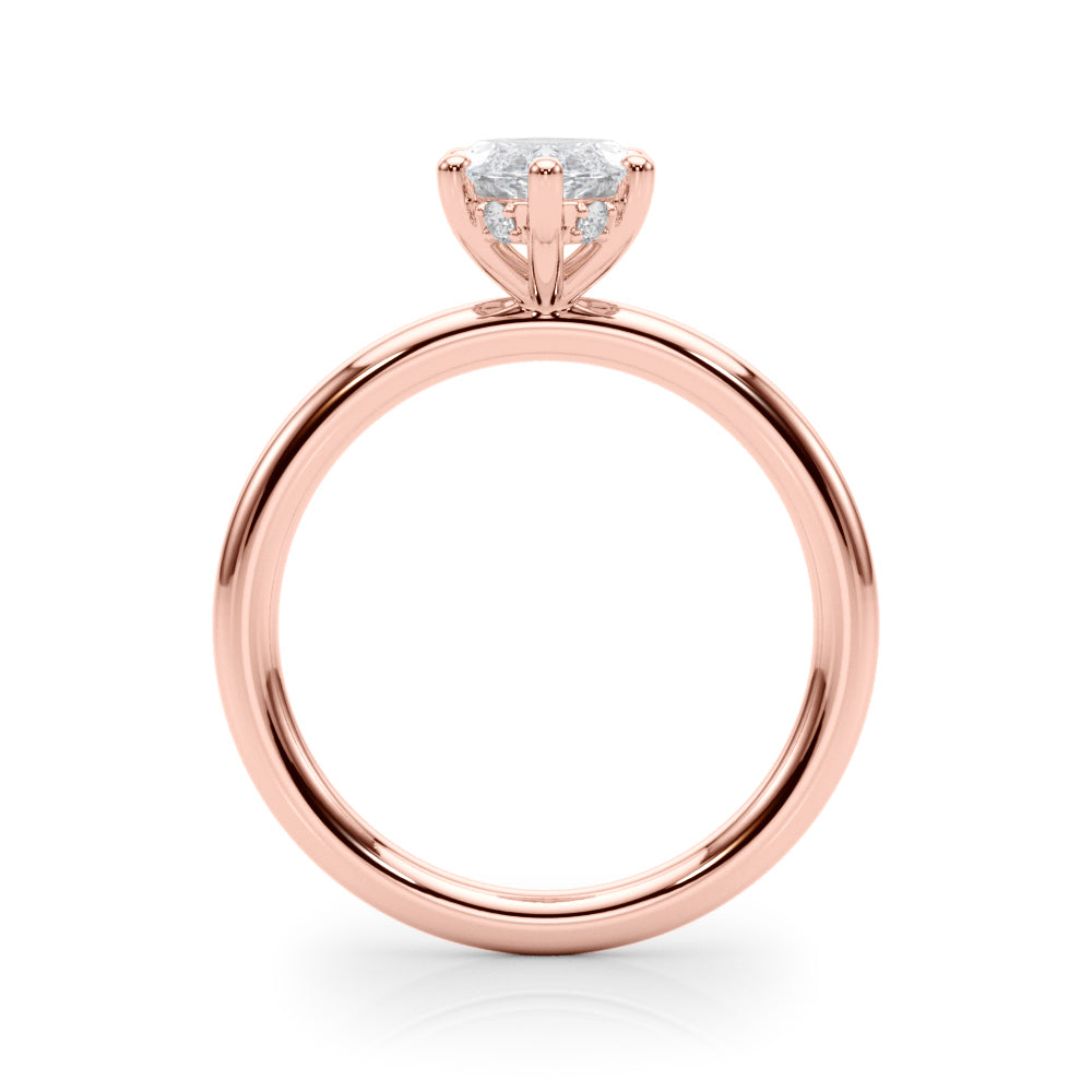 Artisan Sidestone Marquise Diamond Engagement Ring in 10K/14K gold and platinum with certified lab-grown or natural diamonds