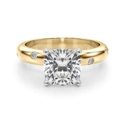Lustrous Bands Straight Round Diamond Engagement Ring â€” 10K/14K Gold & Platinum
