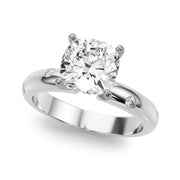 Lustrous Bands Straight Round Diamond Engagement Ring â€” 10K/14K Gold & Platinum