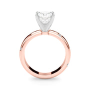 Lustrous Bands Straight Round Diamond Engagement Ring â€” 10K/14K Gold & Platinum