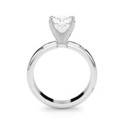 Lustrous Bands Straight Round Diamond Engagement Ring â€” 10K/14K Gold & Platinum