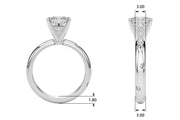 Lustrous Bands Straight Round Diamond Engagement Ring â€” 10K/14K Gold & Platinum