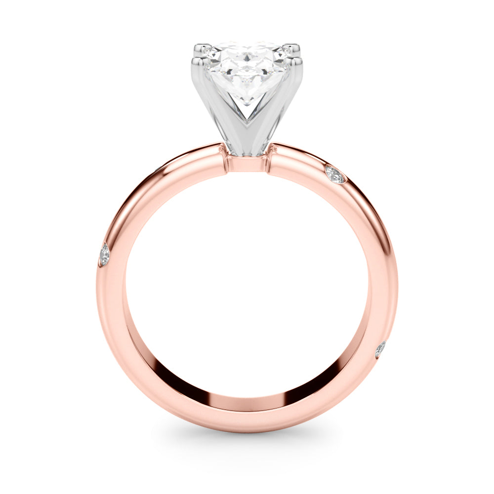 Lustrous Bands Straight Round Diamond Engagement Ring â€” 10K/14K Gold & Platinum