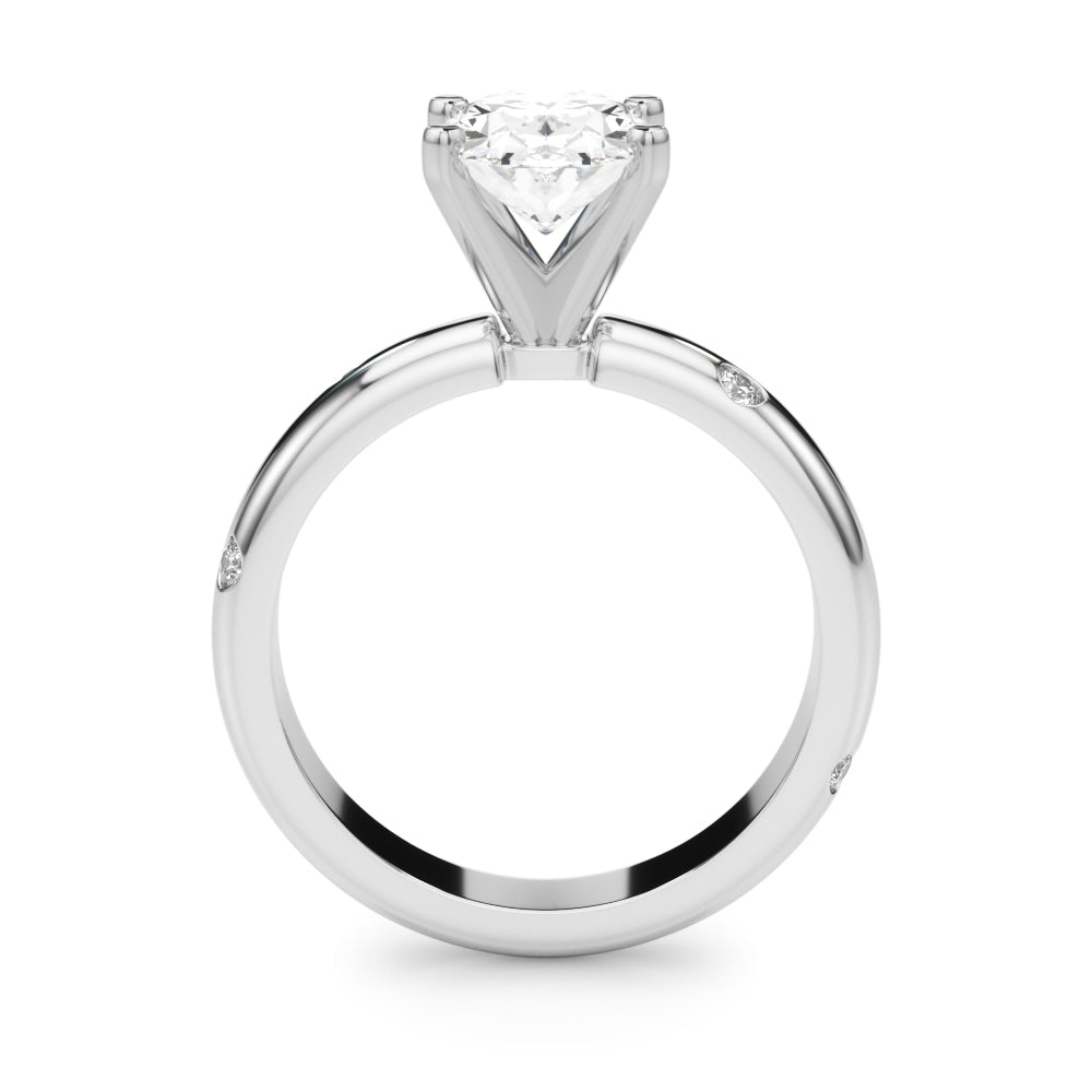 Lustrous Bands Straight Round Diamond Engagement Ring â€” 10K/14K Gold & Platinum
