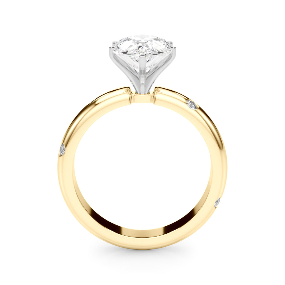Lustrous Bands Straight Round Diamond Engagement Ring â€” 10K/14K Gold & Platinum