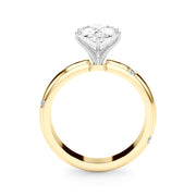 Lustrous Bands Straight Round Diamond Engagement Ring â€” 10K/14K Gold & Platinum