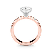 Lustrous Bands Straight Round Diamond Engagement Ring â€” 10K/14K Gold & Platinum